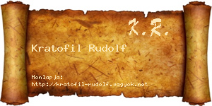 Kratofil Rudolf névjegykártya